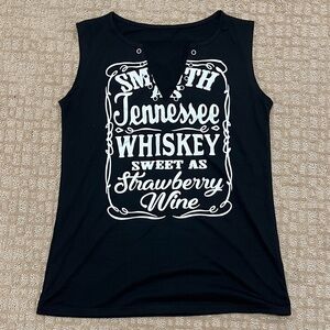 Black Graphic Sleeveless Top